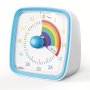 1PC Yunbaoit Visual Timer With Night Light 60 Minute Countdown Timer Rainbow Pattern Silent Classroom Timer For Home School Kitchen Or Office