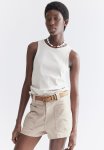 Twill Cargo Shorts - Beige
