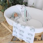 Wrap Set Swaddle Set Rainbow Woodlands Natural Sage Set