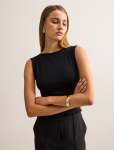 Karlie Rib Detail Knit Top - L Black