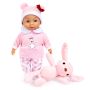 My First Baby Doll Pink With Lovely Plush Bunny 28CM Tall