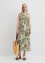 Organically Grown Linen Print Rouched Maxi Dress