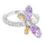 SWAROVSKI Ariana Grande X Motif Ring Mixed Cuts Dragonfly Multicolored Rhodium Plated - 60