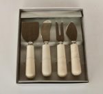 S 4 White Marble Cheese Set 18.5CM