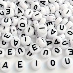 200PCS White & Black Acrylic Letter Beads For Diy Jewelry Making Crafts & Accessories - Ideal For Unique Bracelets Necklaces Key