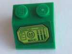 Parts Slope 45 2 X 2 With Lime Screen With 'maxi' And Skull Face Pattern Sticker - Set 76096 3039PB142