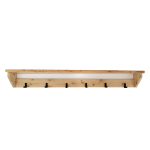 Large Cypress Wood Shelf With Coat Hooks