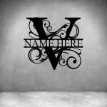V - Alphabet Personalized Monograms - 600MM Matt Silver