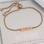 Jayda Rose Gold Personalized Stainless Steel Bracelet Adjustable Size Ready In 3 Days