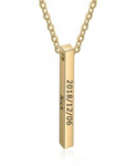 CNE103089 - Personalized Bar Necklace Gold Stainless Steel