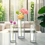 Elegant Acrylic Vase For Fresh Flowers - Transparent Durable Centerpiece For Home & Wedding Decor Perfect For Living Room And Ki