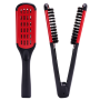 Double Sided Brush Comb Clamp Hair Straightener Tool Comb White