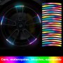 20 Pieces Of Car Wheel Reflective Stickers Tire Warning Stickers Rainbow Cool Creative Motorcycle Electric Vehicle Color Sticker Decoration