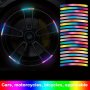 20 Pieces Of Car Wheel Reflective Stickers Tire Warning Stickers Rainbow Cool Creative Motorcycle Electric Vehicle Color Sticker