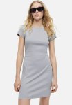 Cotton Bodycon Dress - Light Grey