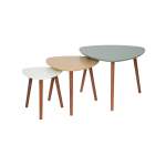 Mileo 3 Piece Nesting Table Set Multicoloured