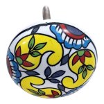 Multi-colour Ceramic Drawer Knob Paisley Design 6CM