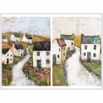 Tear Resistant Deco Print Coastal Village