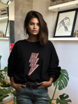 Lightening Leopard Sweater - Black - Xlarge