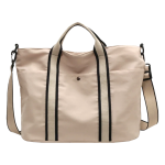 Large Tote Bag With Adjustable Strap And Top Handle - Beige