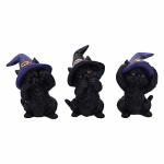 Nemesis Now Three Wise Familiars See No Hear No Speak No Evil Black Cats Figurine 9.2CM