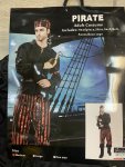 Adult Pirate Stripe Black And Red Pants