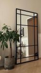 Industrial Grid Full-length Leaner Mirror