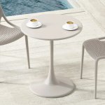 Kurv Round Bistro Table - 60CM - Black White Grey Duck Egg Blue - Duck Egg Blue
