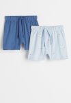 2-PACK Cotton Shorts - Light Blue sailing Boats