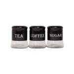 3 Piece Shiny Canister Set Black