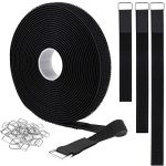 Ymcrlux 1"X16FT Hook And Loop Straps With 25 Metal Buckles Adjustable Fastening Cable Straps Cut-to-length Cinch Strap Reusable
