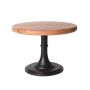 25.5CM Premium Acacia Wood Cake Stand With Pedestal - Natural Wood