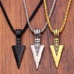 1PC Retro Triangular Spearhead Alloy Arrow Pendant Necklace Trendy Hip Hop Jewelry For Teenagers