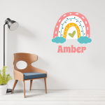 Boho Rainbow With Clouds Personalised