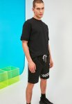 Leg Print Shorts - Black