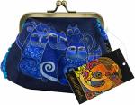 Laurel Burch Coin Purse 5.5"X4.8" - Indigo Cats