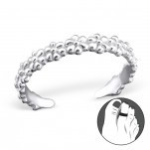 C92-C20981 - 925 Sterling Silver Ring Of Flowers Toe Ring Adjustable Size