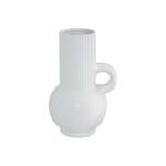 Matte White Ribbed Vase