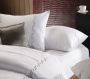 Luxurious Egyptian Cotton Embroidered Plain White Duvet Cover Set: King