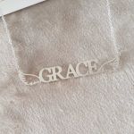 CNE107397 - Sterling Silver Personalized Angel Wing Name Necklace