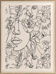 Astrdecor Abstract Framed Wall Art Minimalist Boho Art Prints Women Portrait Line Art Wall Decor Mid Century Wall Prints Boho Wa