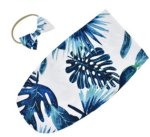 Blue Monstera Leaf Swaddle Bag And Headband
