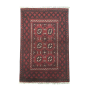 Handmade Sangria Red & Beige Afghan Akche Wool Rug - 115 X 76CM