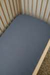 Blue Grey Muslin Cot Fitted Sheet - Large Sa Cot: 132CM X 66CM X 10CM