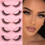 5 Pairs Cat Eye Lashes Eye End Lengthening Fluffy Lashes Natural Faux Mink False Eyelashes