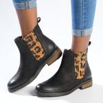 Stella Leather Ankle Boot - Black leopard - 9