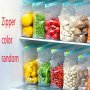 10PCS Reusable Kitchen Storage Bags With Slide Seal - Perfect For Freezer Food Organization & Travel Clothes Packing - Zipper Head Color Varies