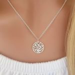 Tyrah 925 Sterling Silver Cz Stone Tree Of Life Necklace 13MM On A 45CM Chain