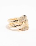 Goldair Gold Bling Snake Wrapped Ring - M l