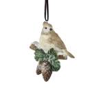 Polyresin Bird On Pinecones 6.5X3.8X11CM